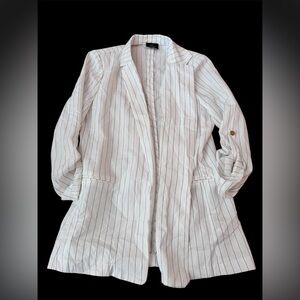 milk & honey White And Black Striped Blazer Jacket Women's XL